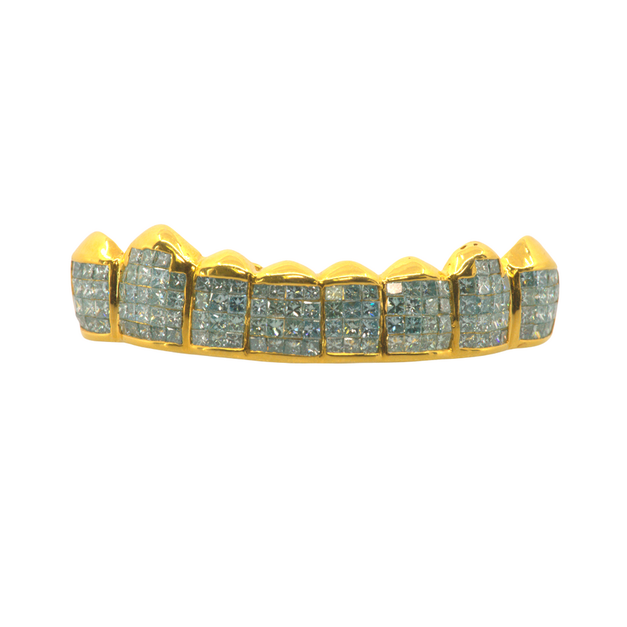 18K Flawless Blue Diamond Invisible Setting Grillz