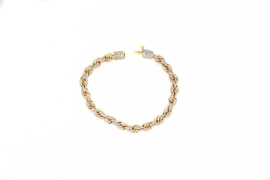 7.8mm Two Tone Rope Bracelet - Johnny Dang & Co