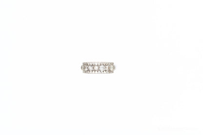 Triple Diamond Row White Gold Ring - Johnny Dang & Co