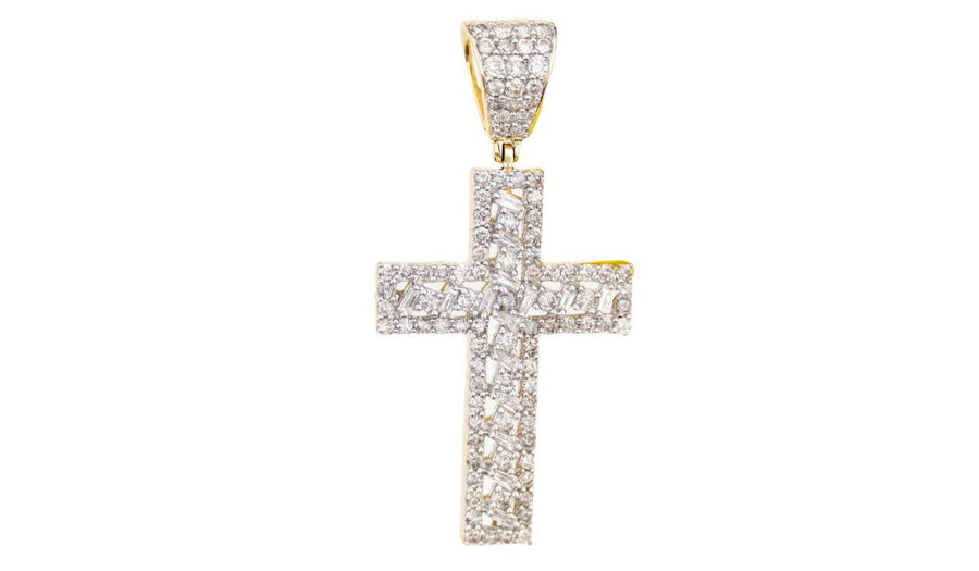 Diamond Cross Baguette and Round cut Style - Johnny Dang & Co
