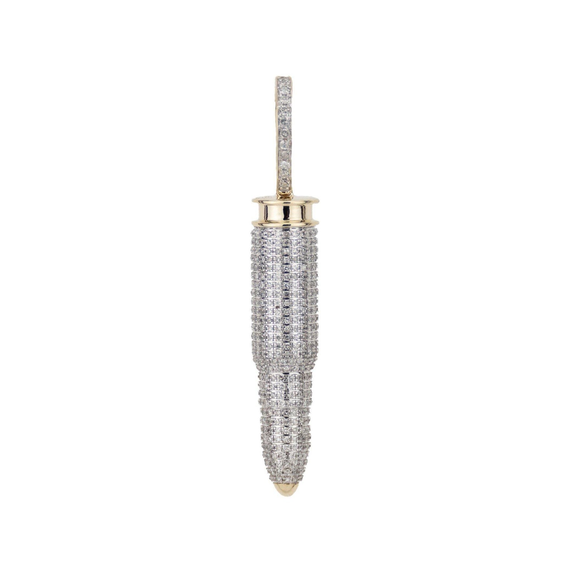 10k Yellow Gold Bullet Case Pendant 1.54ct - Johnny Dang & Co