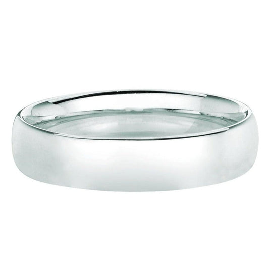 14K White Gold 5mm Wedding Band. Size 6,7,8,9,10,11,12 - Johnny Dang & Co