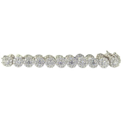 CZ Silver Flower Bracelet - Johnny Dang & Co