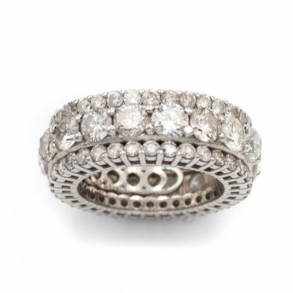 Triple Diamond Row White Gold Ring - Johnny Dang & Co