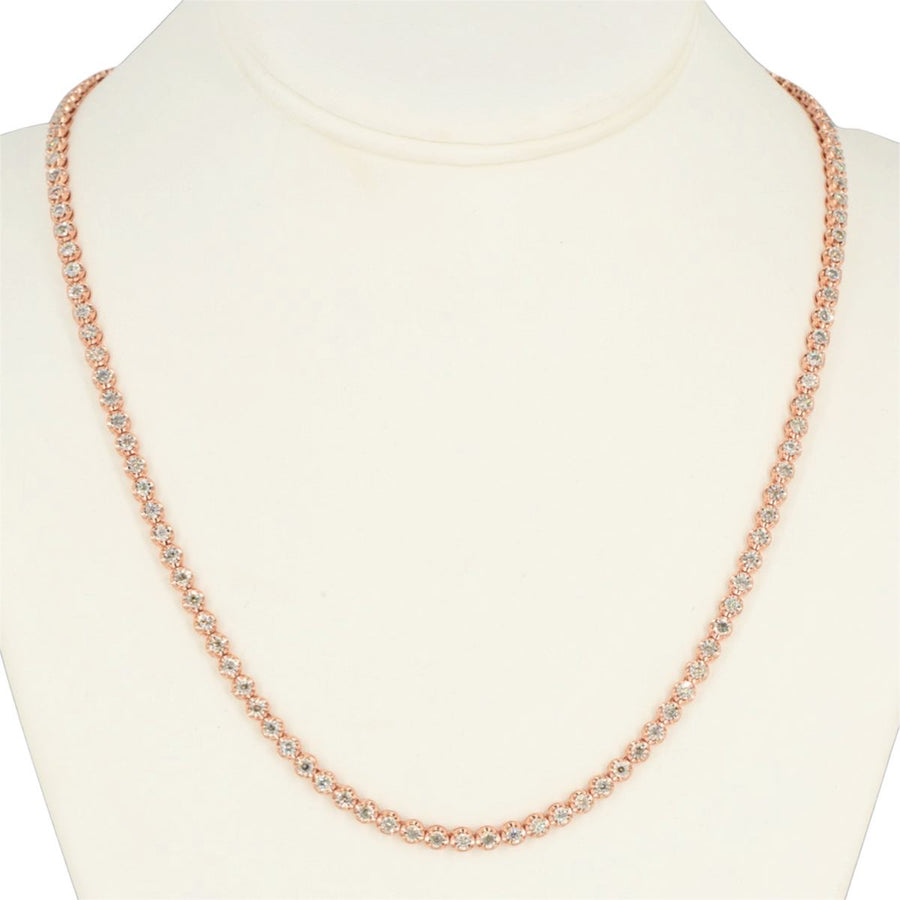 10k Rose Gold '7 pointer Illusion Setting Diamond Tennis Chain' 2.97cttw 20 inches