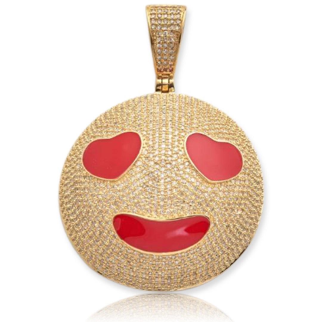 10KY 2.25CTW DIAMOND SMILEY FACE EMOJI WITH HEART - Johnny Dang & Co