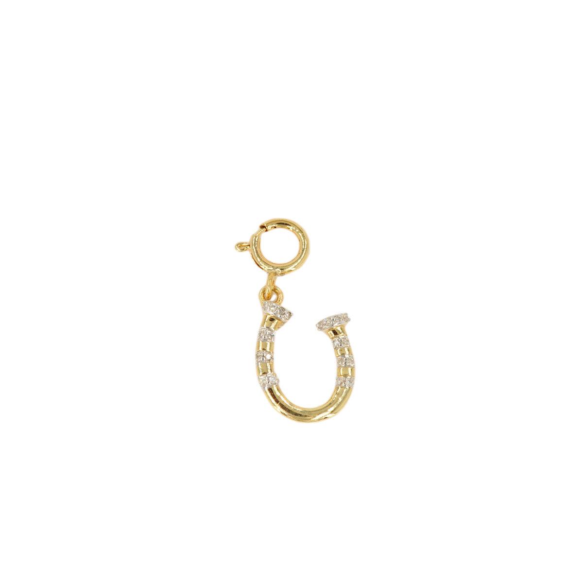 10k Yellow Gold and Diamond 'Lock With Heart Cut Out' Charm - 10038 - Johnny Dang & Co