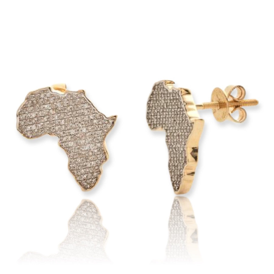 10KY 0.40CTW DIAMOND AFRICA EARRINGS