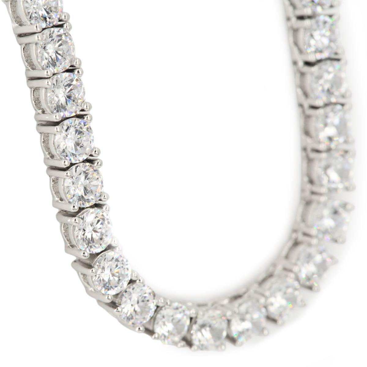 CZ SILVER TENNIS CHOKER 18" - 24" NECKLACE - Johnny Dang & Co