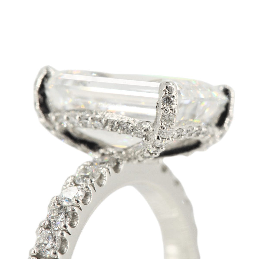 Custom 4 Carat Emerald Cut Engagement Ring