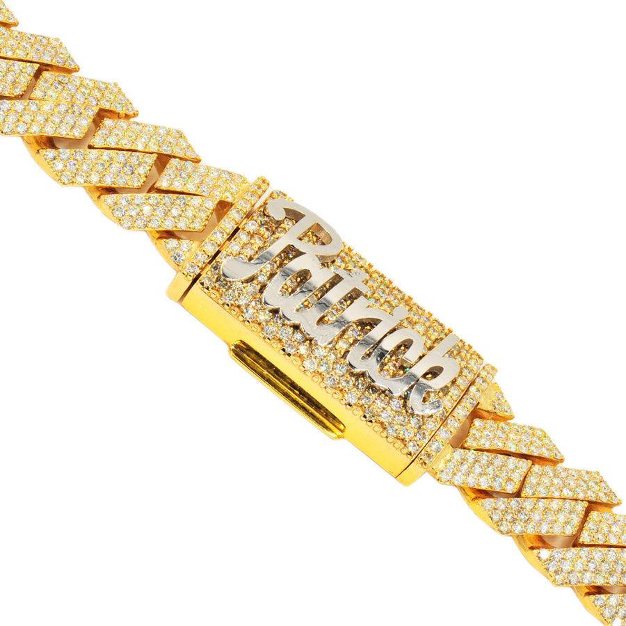 Custom 14k Gold 124.58ctw Diamond Cuban Chain. 33” Length