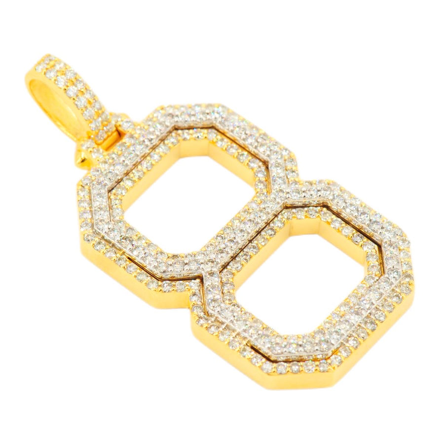 10K Yellow Gold Si Diamond Number 8 Pendant