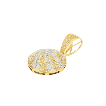 10KY Baguette and Round Diamond Basketball Sports Pendant 1.18ctw Flash - Johnny Dang & Co