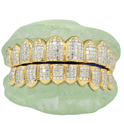 NEW Deluxe Carre Cut Invisible Grillz 10 Teeth - VS Diamonds - Johnny Dang & Co