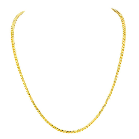 14K Gold 2.8mm Diamond Cut Solid Franco Chain 20" 22" 24" - Johnny Dang & Co