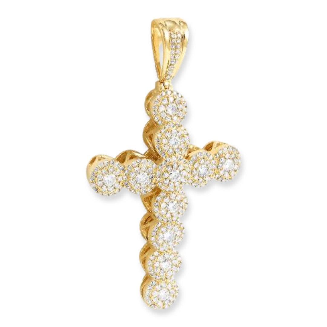 10KY 2.25CTW DIAMOND CLUSTER DESIGN CROSS - Johnny Dang & Co