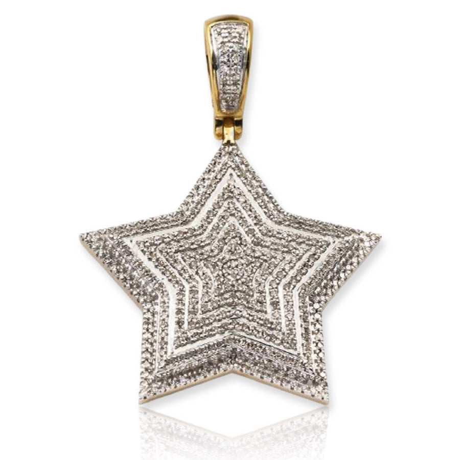 10KY 1.20CTW DIAMOND 3-D STAR PENDANT