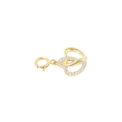 10k Yellow Gold and Diamond 'Interlocking Heart' Charm - 10026 - Johnny Dang & Co