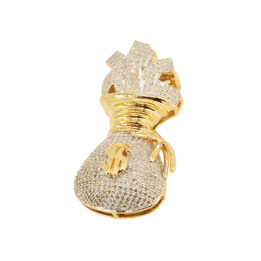 10KY 1.00CTW DIAMOND MONEY BAG PENDANT