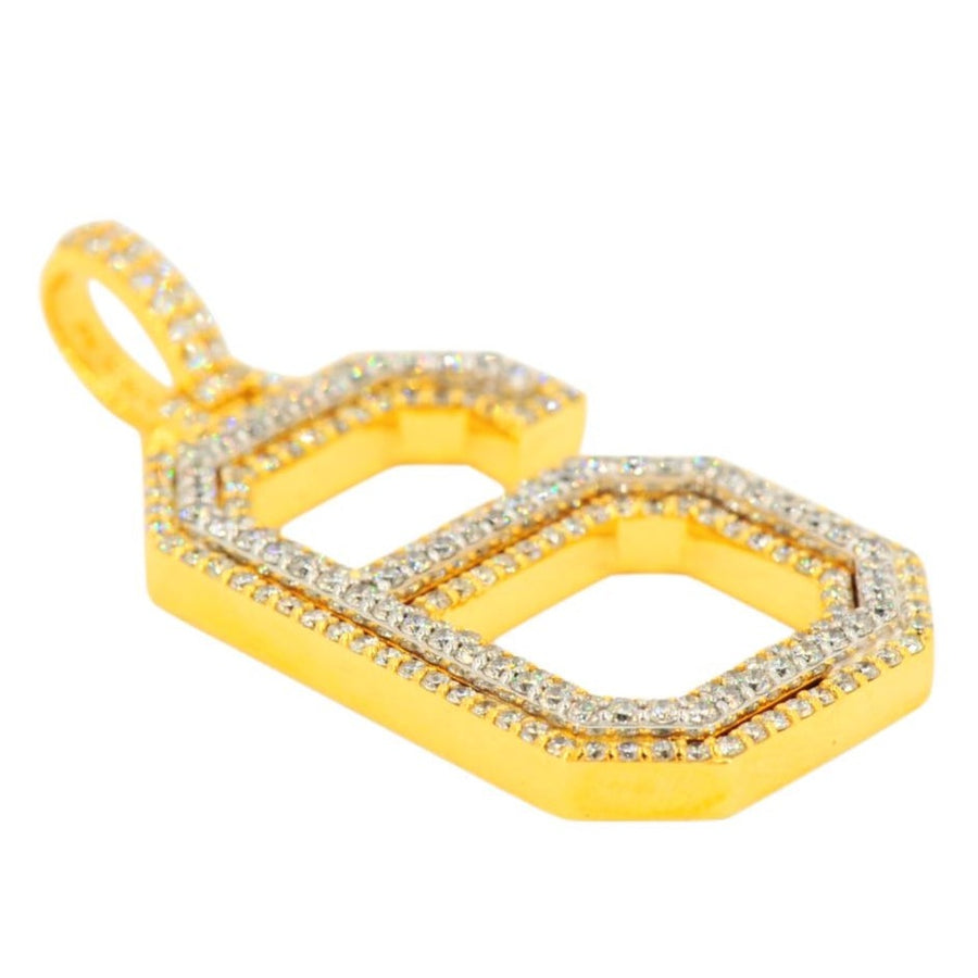 10K Yellow Gold Si Diamond Number 6 Pendant