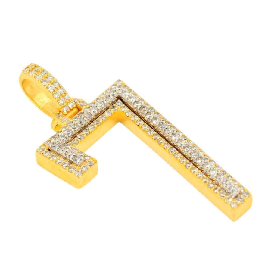 10K Yellow Gold Si Diamond Number 7 Pendant