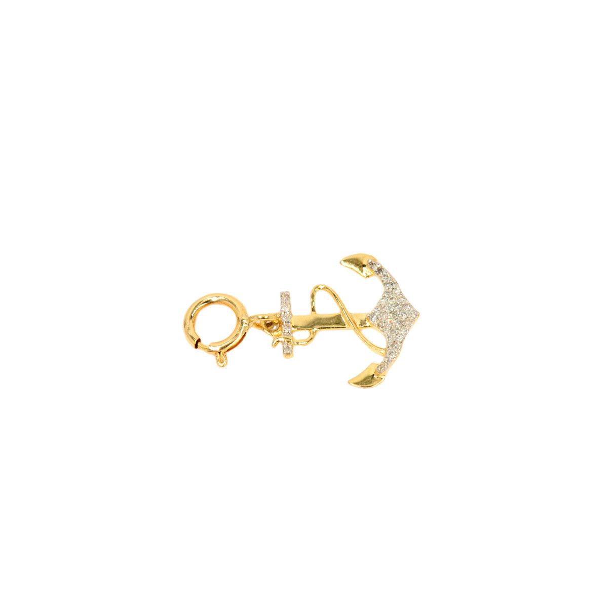 10k Yellow Gold and Diamond 'Anchor' Charm - 10062 - Johnny Dang & Co