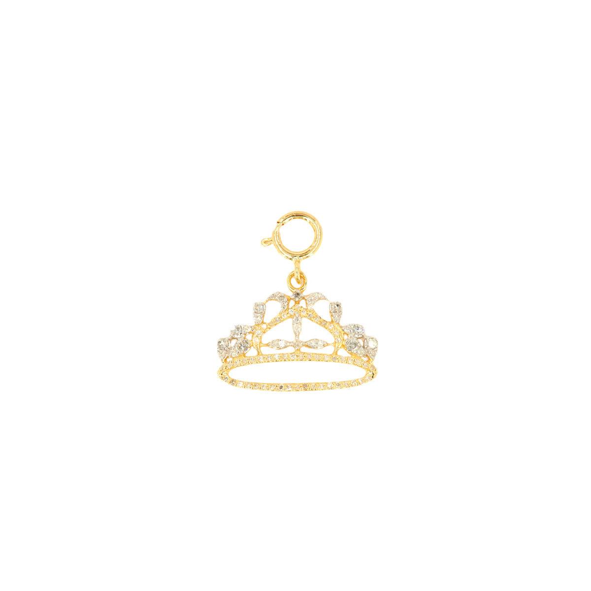 10k Yellow Gold and Diamond 'Tiara' Charm - 10075 - Johnny Dang & Co