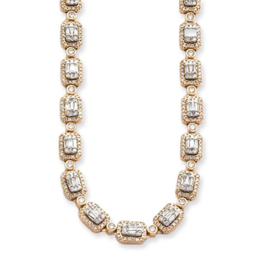 10KY+W 9.00CTW BAGUETTE NECKLACE 20" - Johnny Dang & Co