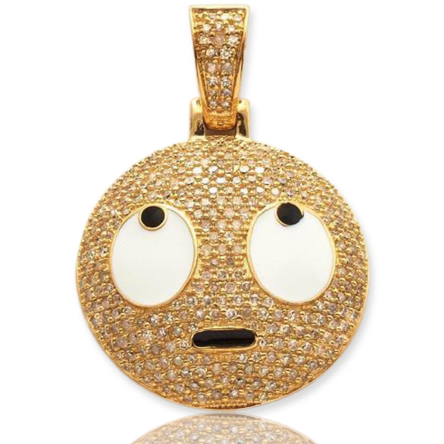 10KY 0.85CTW DIAMOND EYE ROLL EMOJI PENDANT