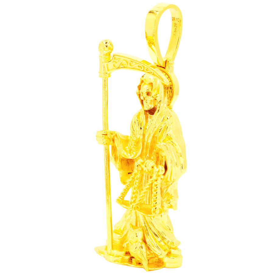 14k  Gold Custom JD&CO Exclusive 3D Grim Reaper Santa Muerte Pendant