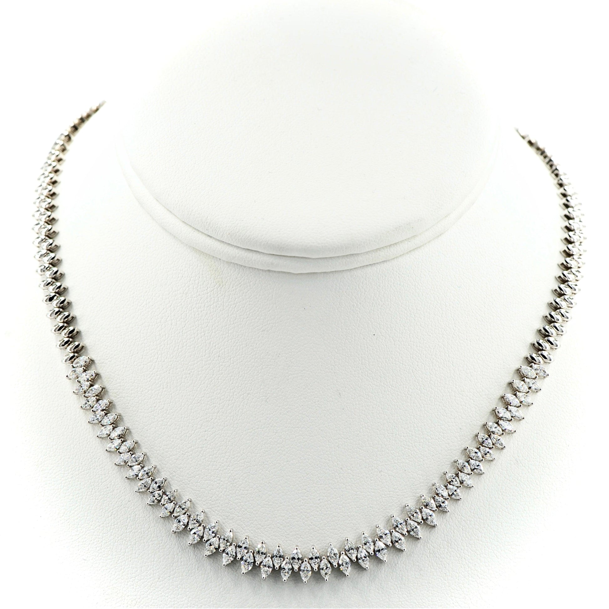 Custom Marquee Diamond Tennis Chain 18k White Gold - Johnny Dang & Co