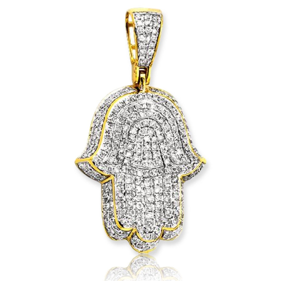 10KY 1.25CTW DIAMOND 3-D HAMZA PENDANT