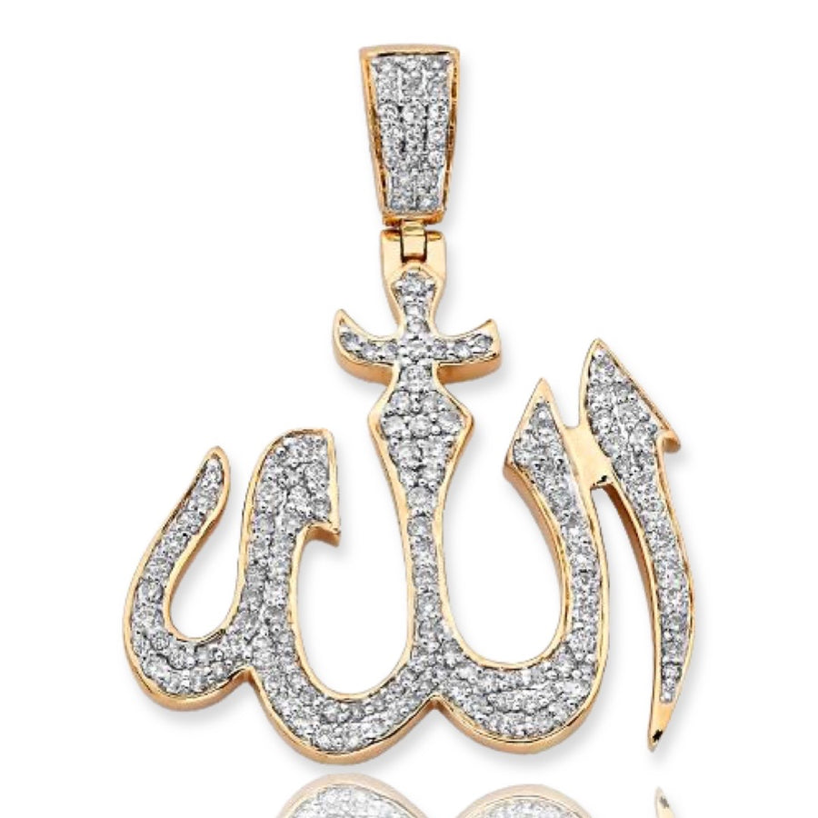 14KY 1.85CTW DIAMOND 'ALLAH' PENDANT