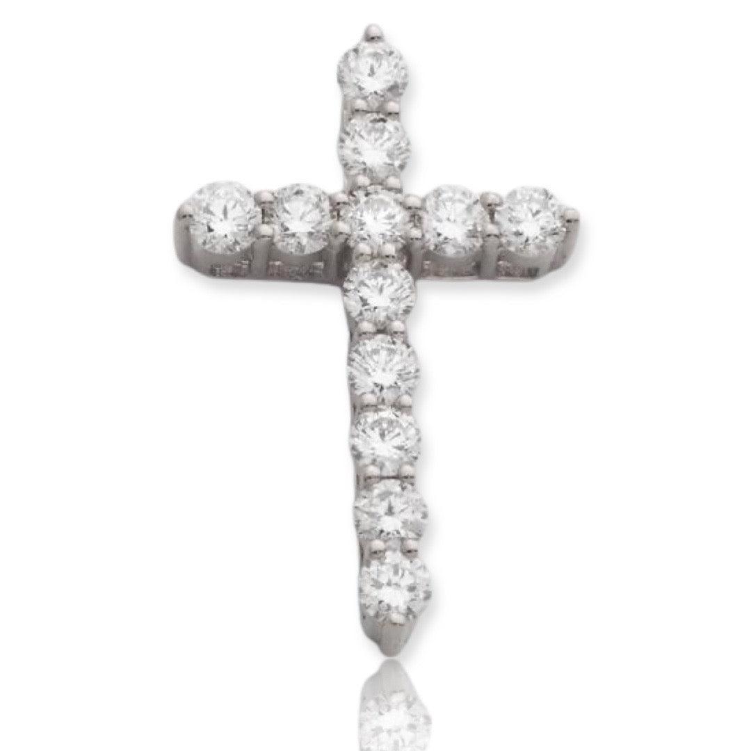 14K 1.10CTW DIAMOND 11 STONE 3-PRONG CROSS - Johnny Dang & Co