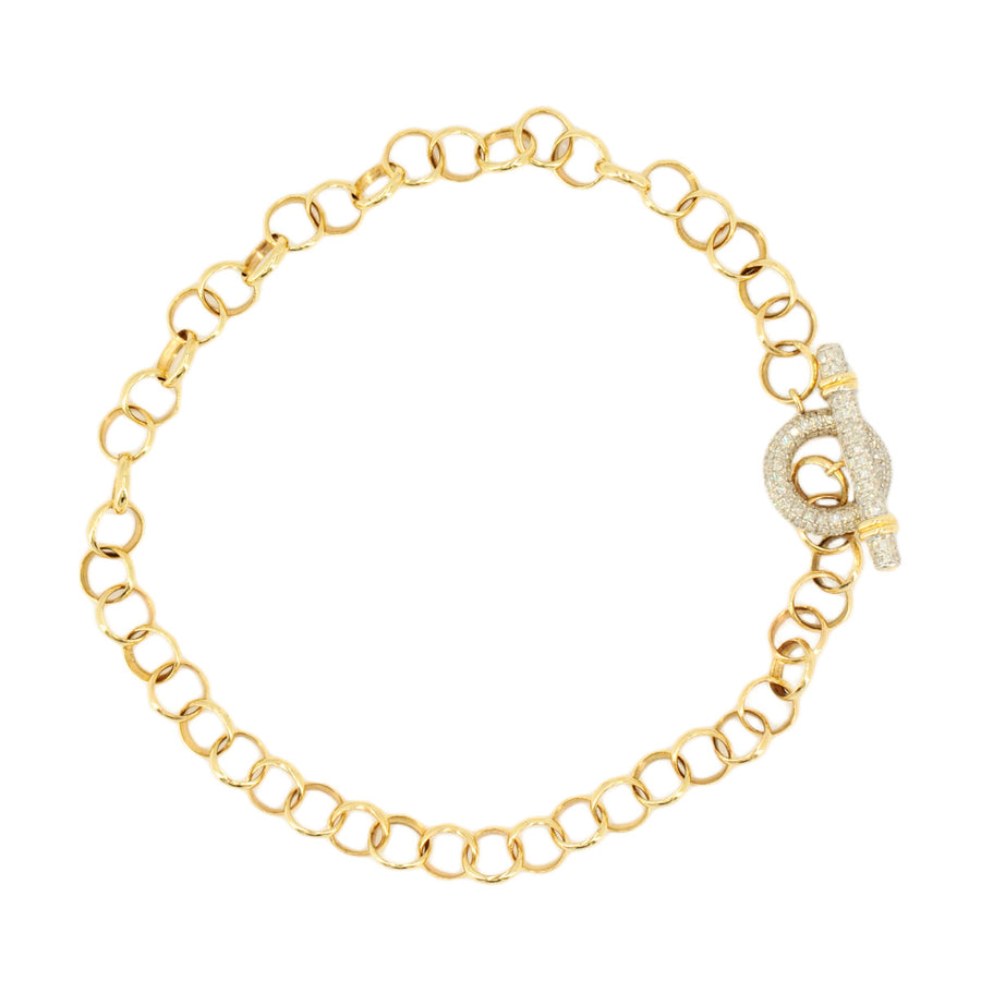 10k Gold 0.45ctw Diamond Charm Bracelet 7.5