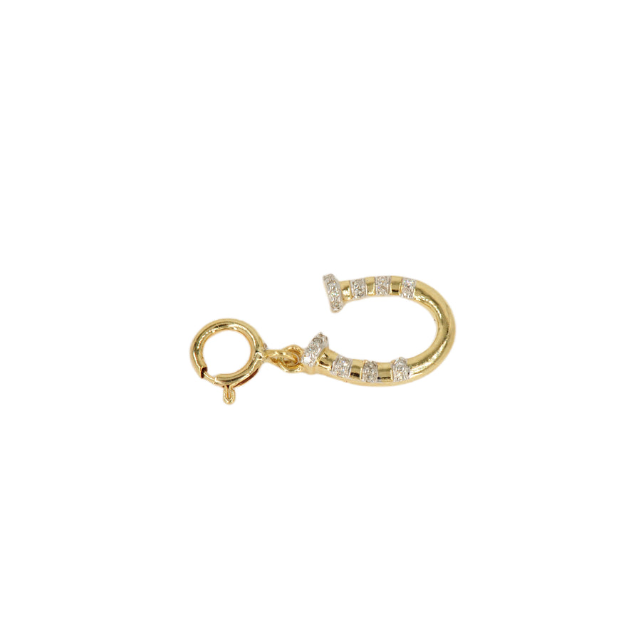 10k Yellow Gold and Diamond 'Lock With Heart Cut Out' Charm - 10038