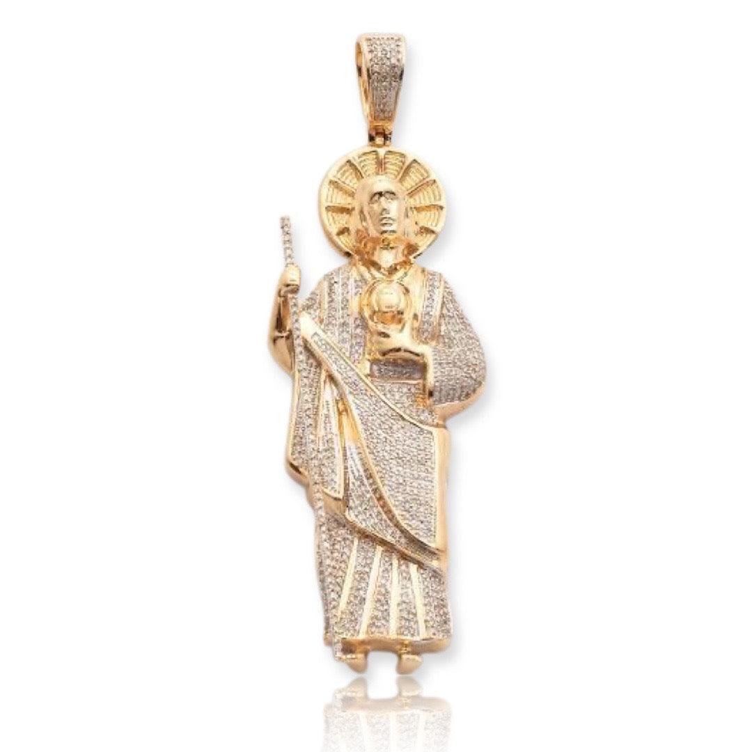 14KY 0.90CTW DIAMOND ST. JUDE PENDANT - Johnny Dang & Co