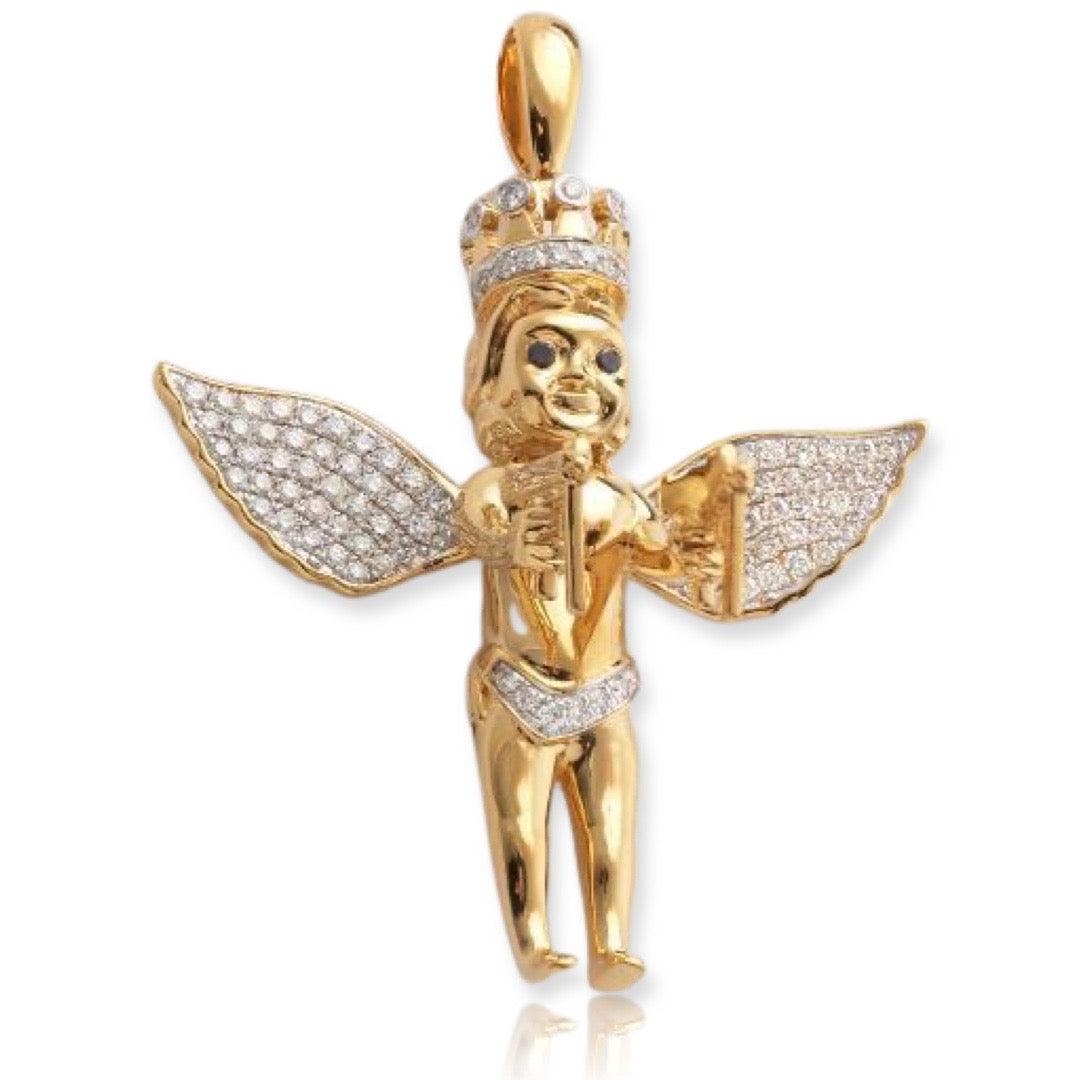 10KY 1.75CTW DIAMOND ANGEL WITH TWO UZI GUNS - Johnny Dang & Co