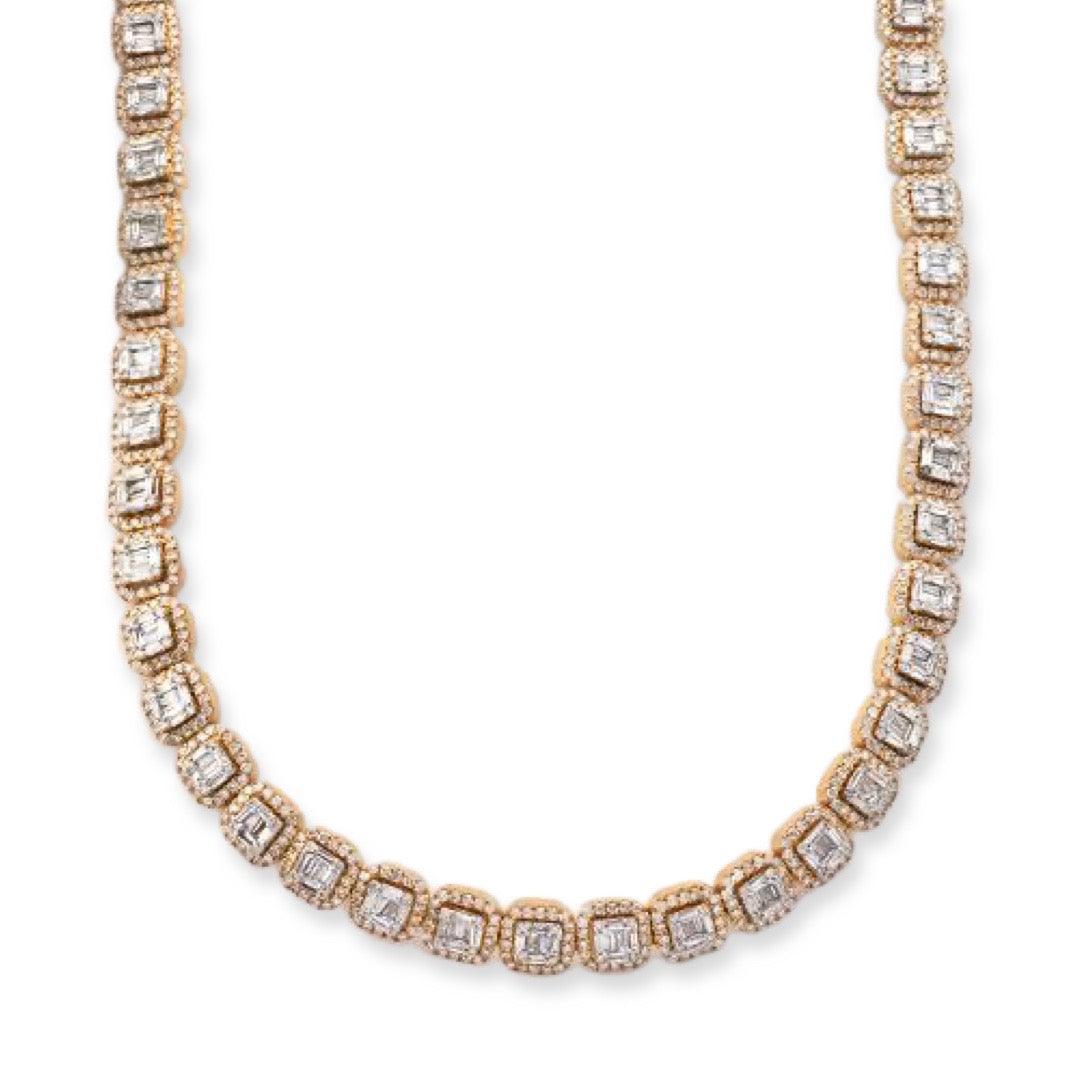 10KY+W 16.75CTW BAGUETTE DIAMOND SQUARE CLUSTER - Johnny Dang & Co