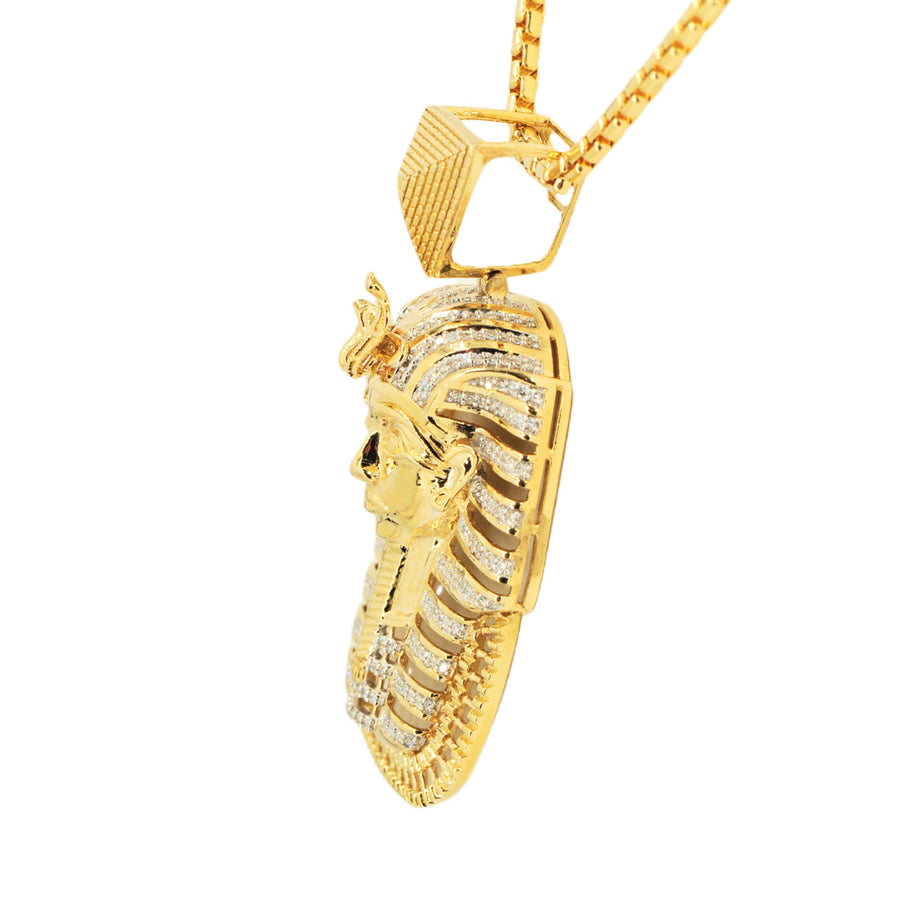 10k Yellow Gold 0.55ctw Diamond Egyptian Pharaoh With Serpent Crown