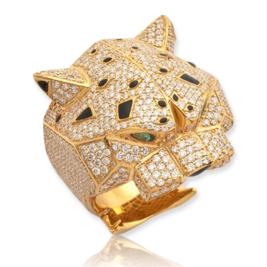 14KY 5.00CTW DIAMOND PANTHER RING