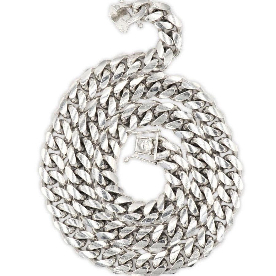 Silver 12mm Solid Cuban Chain 22-24 Inches - Johnny Dang & Co
