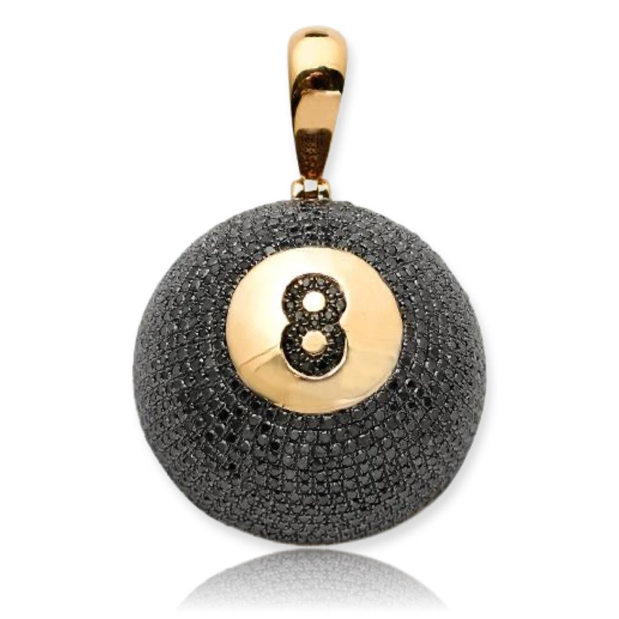 10KY 2.85CTW BLACK DIAMOND 8-BALL PENDANT