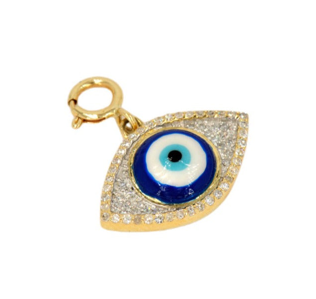 10k Yellow Gold and Diamond 'Evil Eye' Charm - 10027