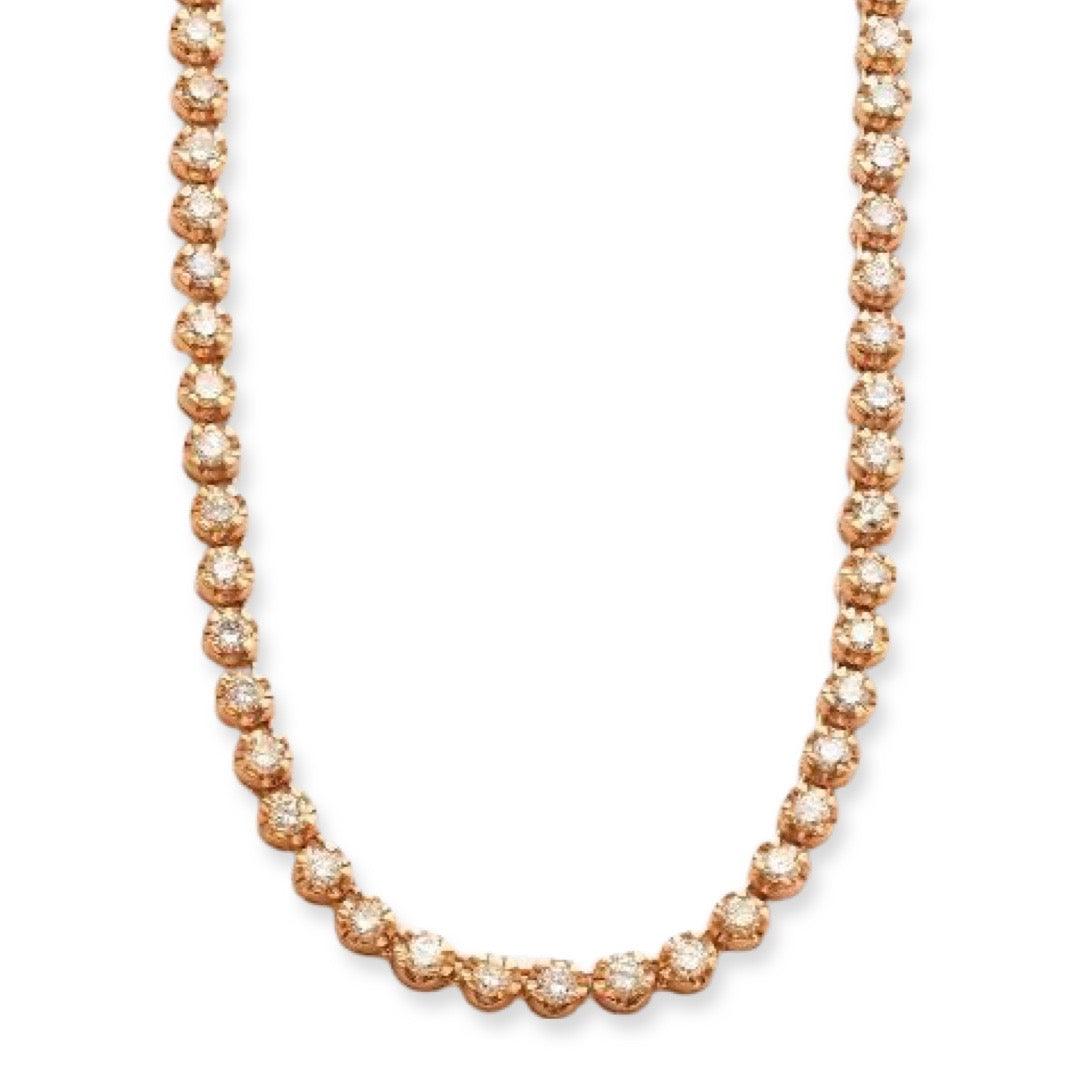 10KR 6.65CTW DIAMOND BUTTERCUP TENNIS NECKLACE - Johnny Dang & Co