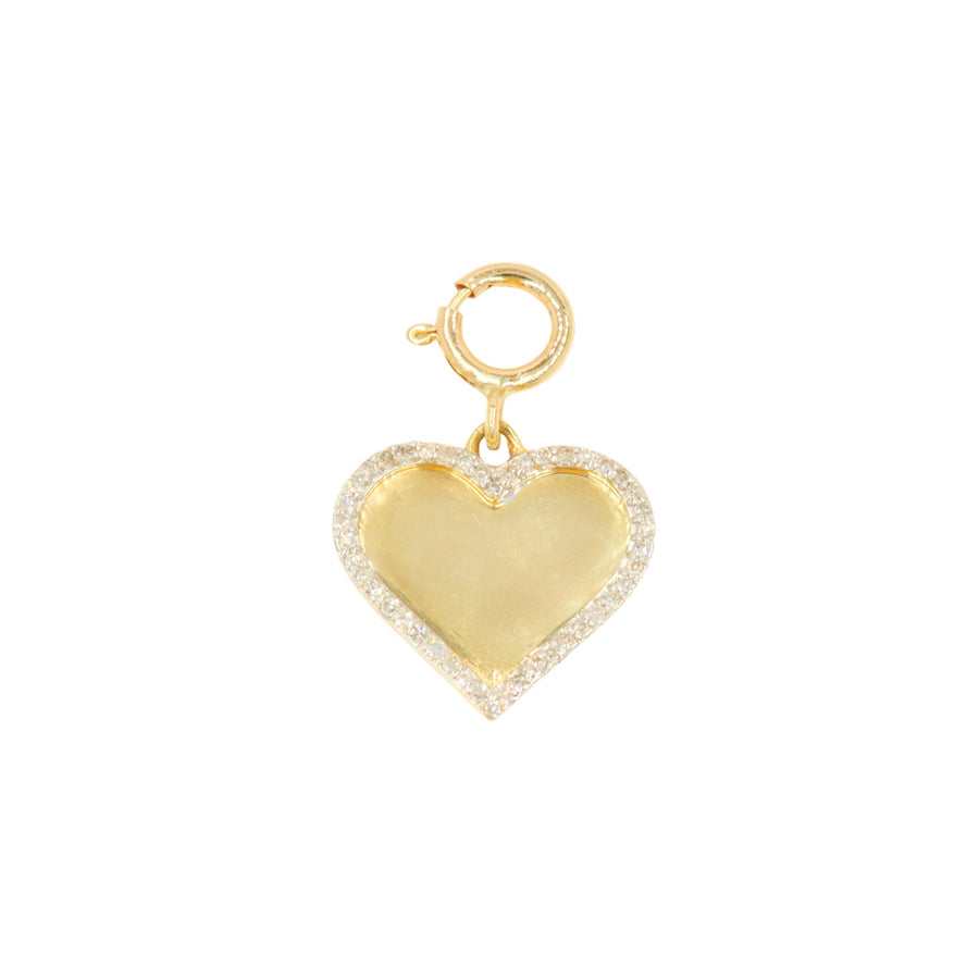 10k Yellow Gold 'Diamond Border Heart' Charm - 10008