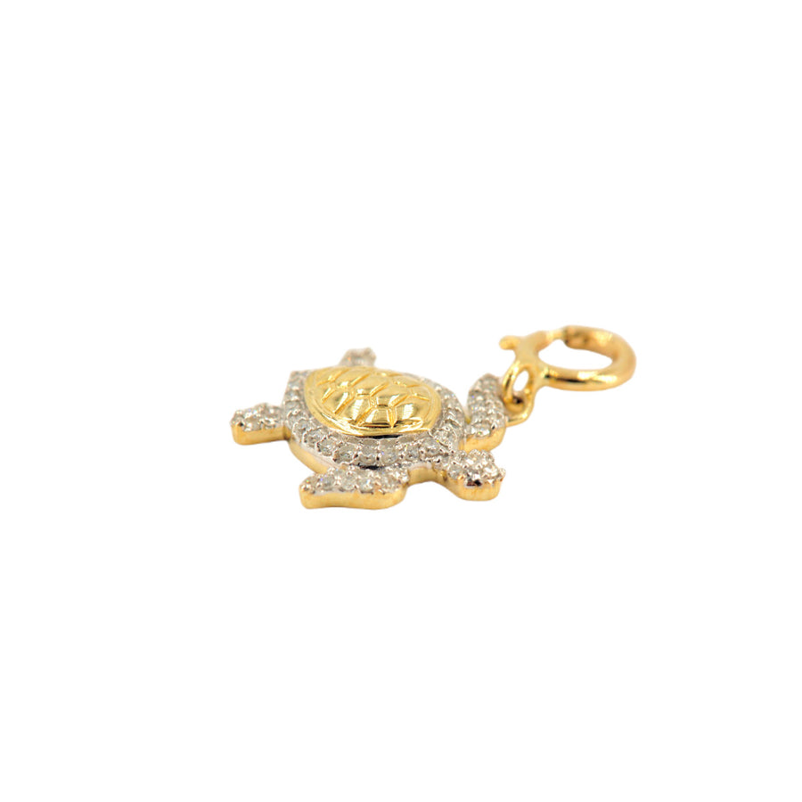 10k Yellow Gold and Diamond 'Sea Turtle' Charm - 10054