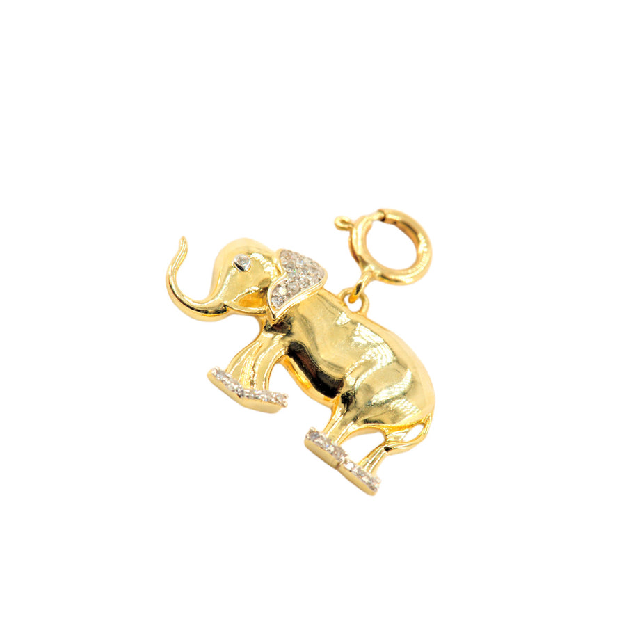 10k Yellow Gold and Diamond 'Elephant' Charm - 10015