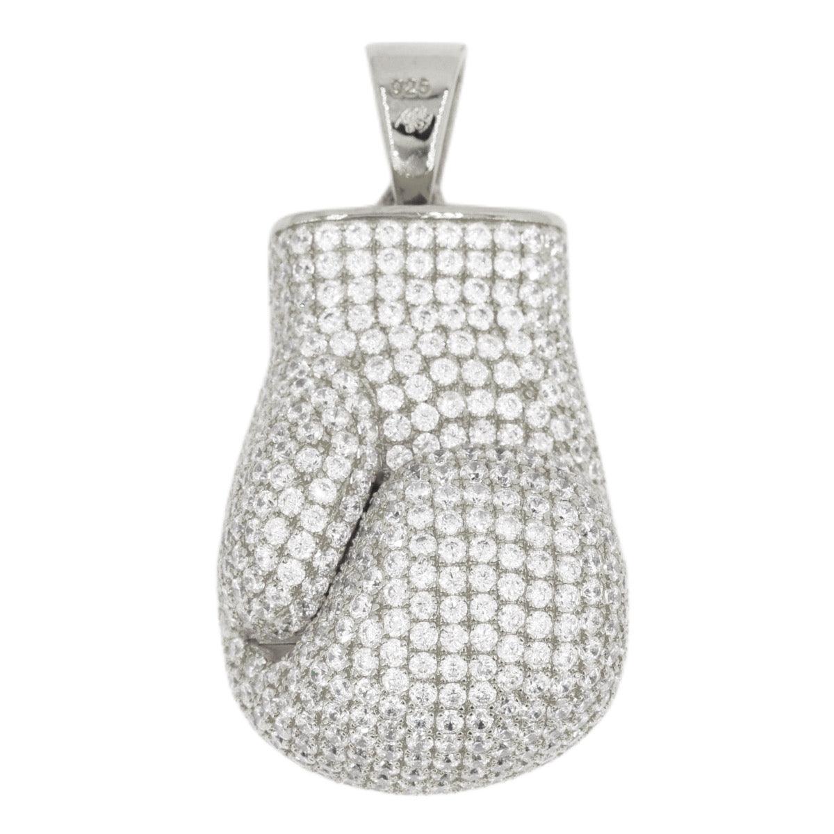 Sterling Silver with CZ High Polished Boxing Glove - Hollow - Johnny Dang & Co