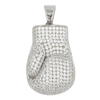 Sterling Silver with CZ High Polished Boxing Glove - Hollow - Johnny Dang & Co